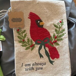 Mud Pie Festive Red Cardinal Towel